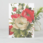 BREITE EINLADUNG Flachkarte ROSE STIL DESIGN (Stehend Vorderseite)