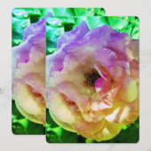 BREITE EINLADUNG Flachkarte SCHÖNE ROSE STIL (Vorne/Hinten)