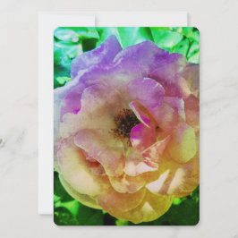 BREITE EINLADUNG Flachkarte SCHÖNE ROSE STIL