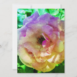 BREITE EINLADUNG Flachkarte SCHÖNE ROSE STIL