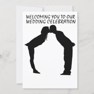 BREITE EINLADUNG KISSING COUPLE ART SILHOUETTE