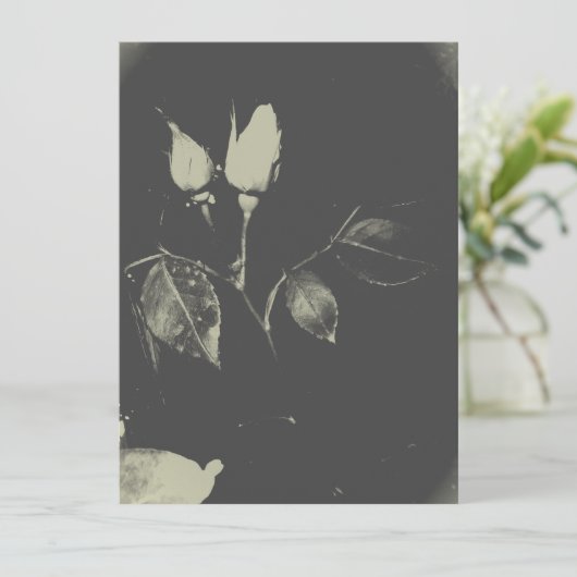 BREITE EINLADUNG ROSE DESIGN STIL (Stehend Vorderseite)