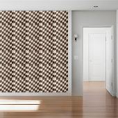 Breite geometrische, braune und weiße, karierte Fl Fliese