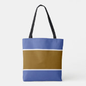 Breite goldbraune Streifen auf mittelblau Tasche (Rückseite)