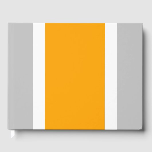 Breite goldgelbe, weiße Streifen auf grauem Boden Gästebuch (Vorderseite)