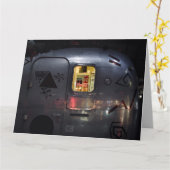 BREITE GRATULATIONEN RETRO CAMPER CARD KARTE (Gelbe Blume)