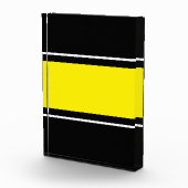 Breite, lebhafte, gelbe, Schwarz-weiße Streifen Fotoblock (Rechts)