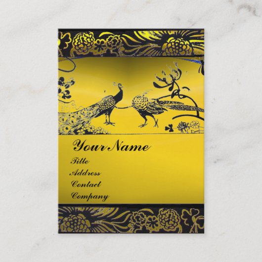 BREITE LIEBE VÖGEL, Schwarz-weiß, gelber Topaz Visitenkarte (Vorderseite)