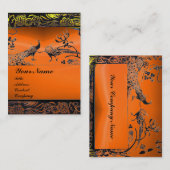 BREITE LIEBE VÖGEL Schwarz-weiß, orange-gelb agate Visitenkarte (Vorne/Hinten)