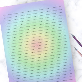Breite Linien auf Pastel Watercolor Regenbogen Notizblock