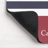 Breite Marine-Blau-horizontale Streifen-rotes Mousepad (Ecke)