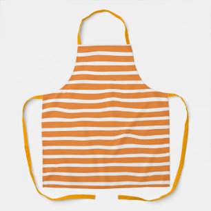 Breite Orange Weiße Horizontale Streifen Chef Schürze
