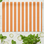 Breite Orange Weiße Streifen Geschirrtuch (Gefaltet)