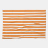 Breite Orange Weiße Streifen Geschirrtuch (Horizontal)