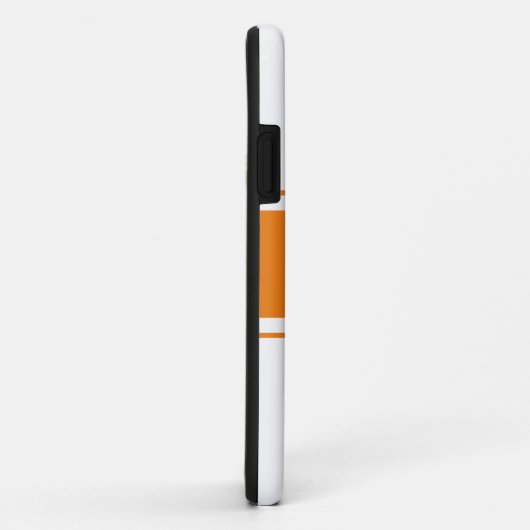 Breite Orangenstreifen auf Coolem Sommerweiß Case-Mate iPhone Hülle (Hinten/Rechts)
