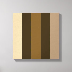 Breite Retro Farbvertikale Streifen-Creme/Braun Leinwanddruck