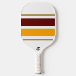 Breite Retro Tiefe Rot Gelbe Streifen Pickleball Schläger