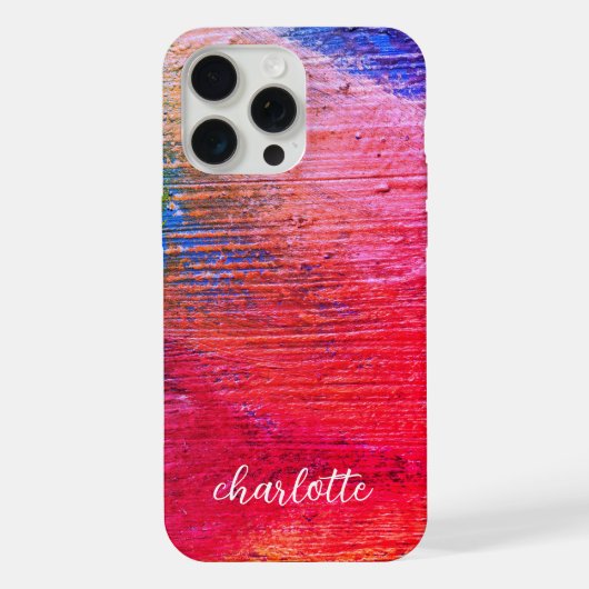 Breite Schlaganfall mit Monogrammname iPhone Hülle (Rückseite)