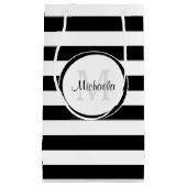 Breite Schwarzweiss-Streifen und lässiger Name Kleine Geschenktüte (Vorderseite)