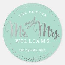 BREITE SIEGEL stilvoll Mini-silber Konfetti Minze