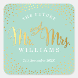 BREITE SIEGEL Stilvoll Mini-Süßigkeiten Minze Minz Quadratischer Aufkleber