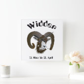 Breite — Sternzeichen Quadratische Wanduhr (Zuhause)