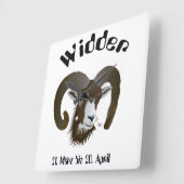 Breite — Sternzeichen Quadratische Wanduhr (Winkel)