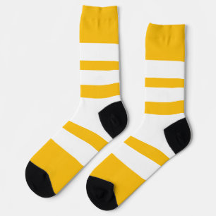 Breite Streifen Gelb   Socken