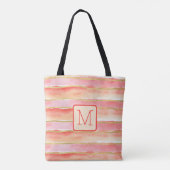 Breite Streifen Tangerine Farbbblock-Monogramm Tasche (Rückseite)