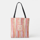 Breite Streifen-Tangerine-Farbbblock-Monogramm Tasche (Rückseite)