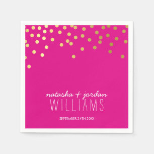 BREITE TISCH DECOR niedliche Konfetti Flecken Gold Serviette