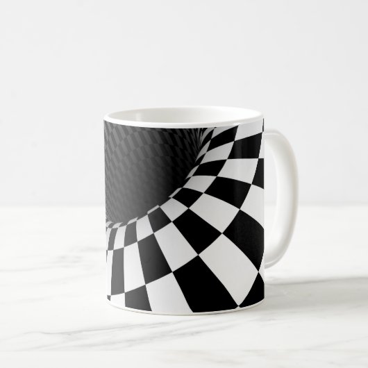 BREITE ÜBERPRÜFTE VORTEX-optische Illusion Kaffeetasse (VorderseiteRechts)