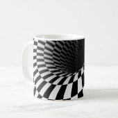 BREITE ÜBERPRÜFTE VORTEX-optische Illusion Kaffeetasse (Vorderseite Links)