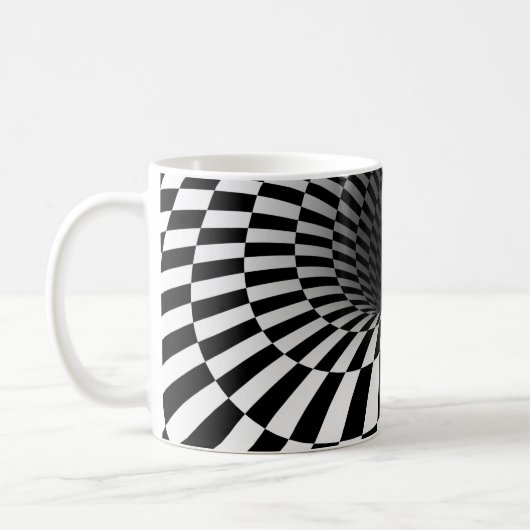 BREITE ÜBERPRÜFTE VORTEX-optische Illusion Kaffeetasse (Links)
