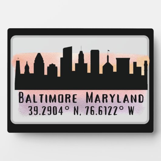 Breite und Länge der Baltimore Skyline Fotoplatte (Vorderseite)