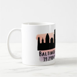 Breite und Länge der Baltimore Skyline Kaffeetasse