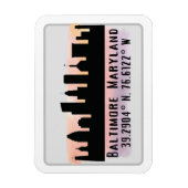 Breite und Länge der Baltimore Skyline Magnet (Vertikal)