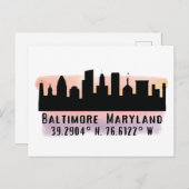 Breite und Länge der Baltimore Skyline Postkarte (Vorne/Hinten)