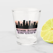 Breite und Länge der Baltimore Skyline Schnapsglas (Vorderseite)
