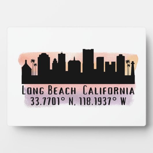 Breite und Länge der Long Beach Skyline Fotoplatte (Vorderseite)
