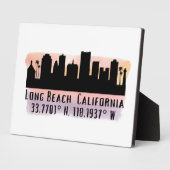 Breite und Länge der Long Beach Skyline Fotoplatte (Seite)