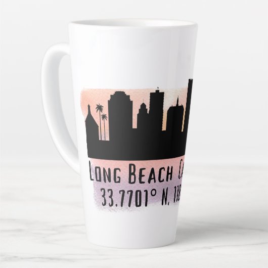 Breite und Länge der Long Beach Skyline Milchtasse (Linke Ecke)
