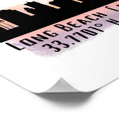 Breite und Länge der Long Beach Skyline Poster (Ecke)