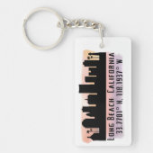 Breite und Länge der Long Beach Skyline Schlüsselanhänger (Vorderseite)