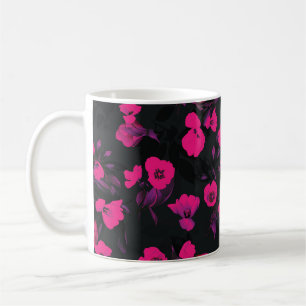 Breite Vintage, florale, stilisierte Tulpen. Kaffeetasse