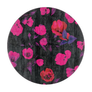 Breite Vintage, florale, stilisierte Tulpen. Schneidebrett