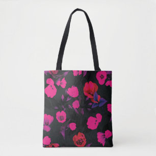 Breite Vintage, florale, stilisierte Tulpen. Tasche
