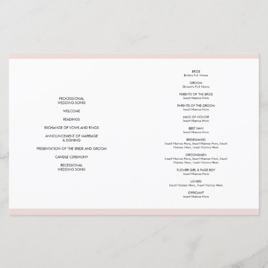 BREITE ZEREMONY niedliche, hellrosa Pinselstriche (Rückseite)