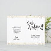 BREITE ZEREMONY PROGRAM Pinsel Typ Gold Konfetti (Stehend Vorderseite)