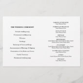 BREITE ZEREMONY PROGRAMM Mini-Gold Konfetti einfac (Rückseite)